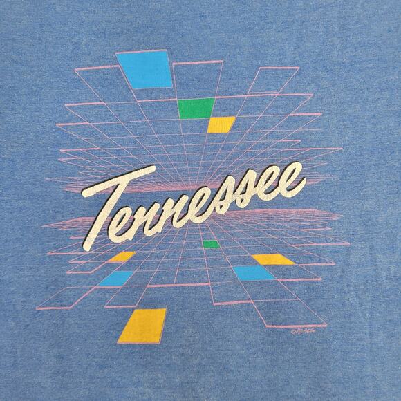 Vintage 80s Tennessee Shirt Womens XL 22x28 Faded Blue USA - Picture 14 of 15
